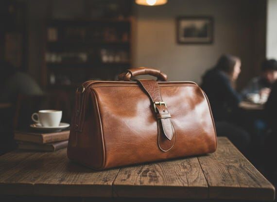 Leather Doctor Bag, Handmade Medical Bag, Vin...