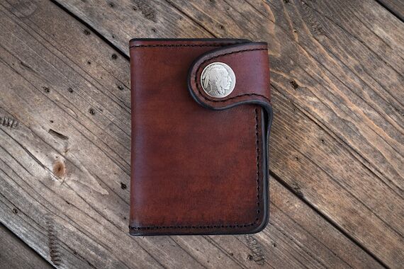 THE GALWAY: Vertical (No Social Media) Wallet - Buffalo Ni...