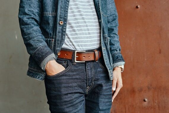 Men's Bridle Leather Belt, Antiqued Brown, So...