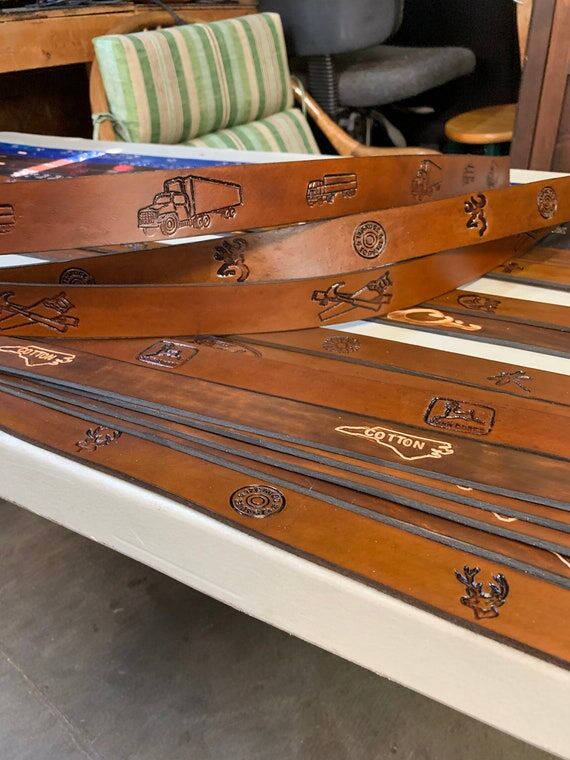 Custom handmade genuine leather belts persona...