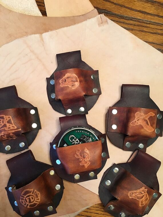 Dip tobacco holder Leather Handmade Personali...