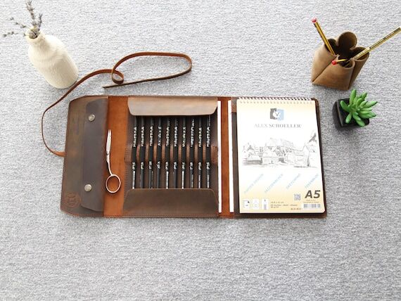Handmade Leather Journal Cover | A4 & A5 Note...