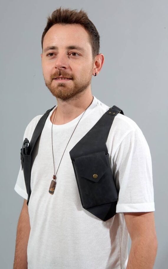 Leather Utility Chest Bag – Handmade EDC Ho...