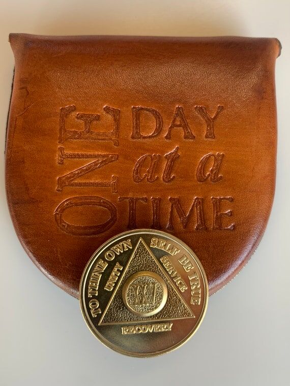Sobriety Token Holder: Handcrafted Leather Co...