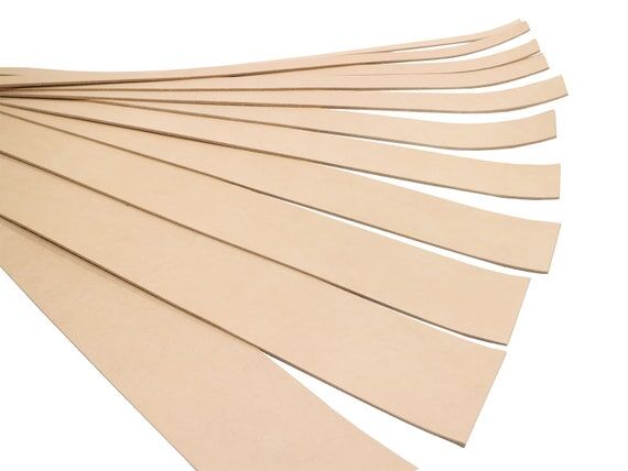 Veg Tan Cowhide Leather Strip, Full Grain Bel...