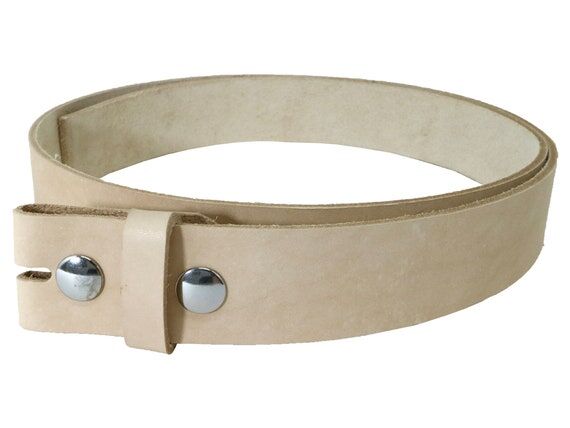 Veg Tan Leather Belt Blank, Snaps and Keeper,...