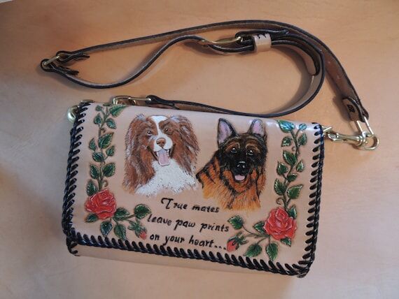 Handcarved Leather handbag customizable with ...