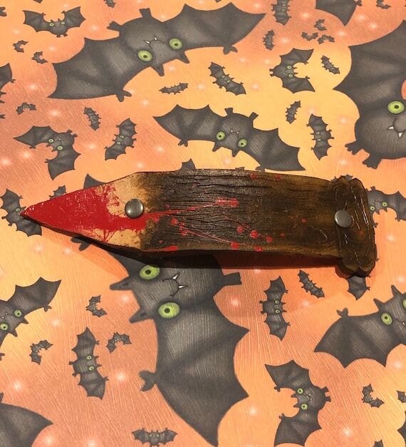 Handmade leather vampire stake hair clip...