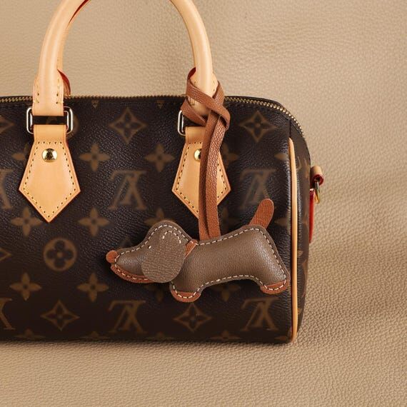 Bag Charms Dachshund Keychain Cute dog Leathe...