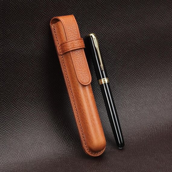 Leather Fountain Pen Case Handmade Pen Holste...