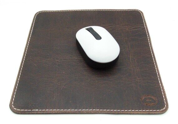 Handmade Leather Mousepad in Brown Buffalo Hi...
