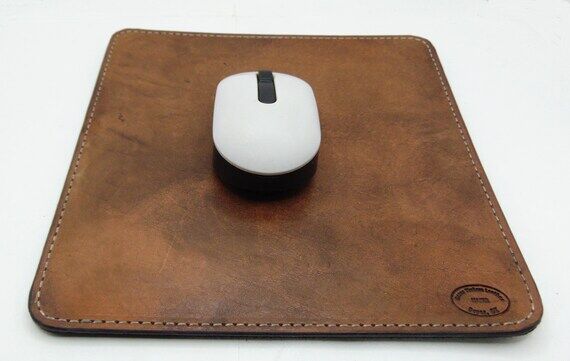Handmade Leather Mousepad in Antique Brown...