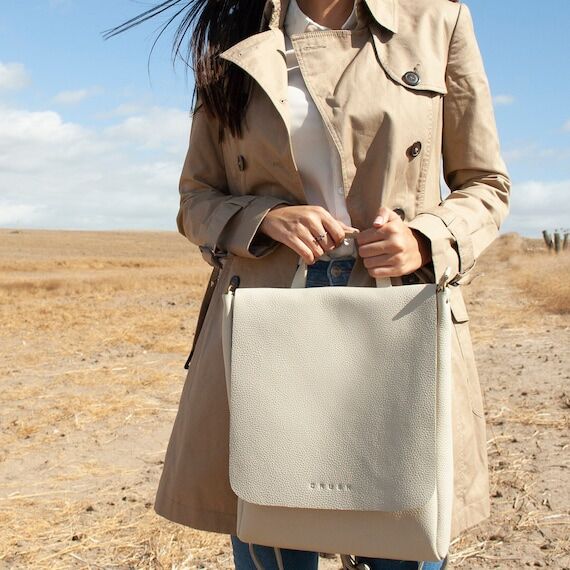 Full Grain Leather Backpack: Handmade Convert...