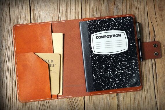 Brown vegetable tanned leather composition no...