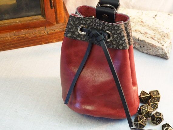 Custom Leather Dice Pouch: Renaissance Coin S...
