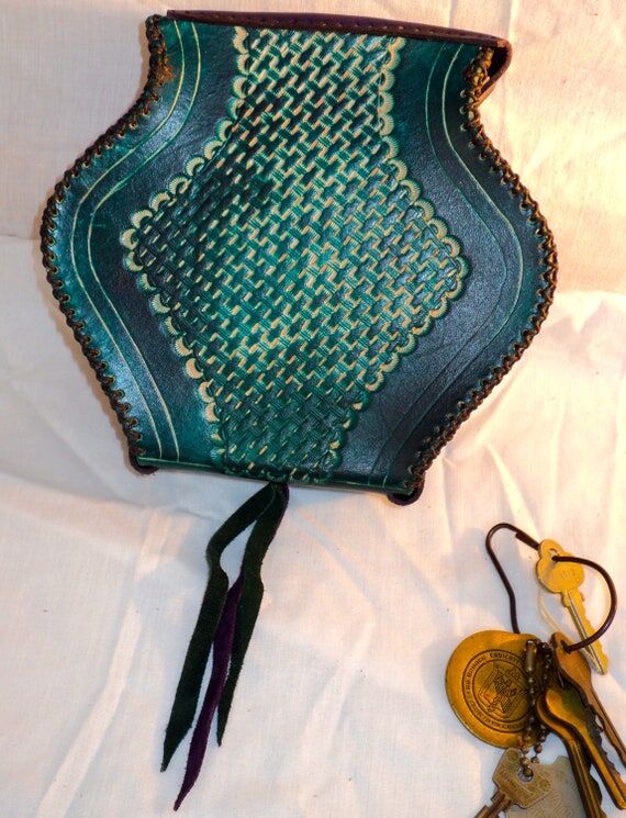 Leather Potion Bottle Belt Pouch: Emerald Gre...