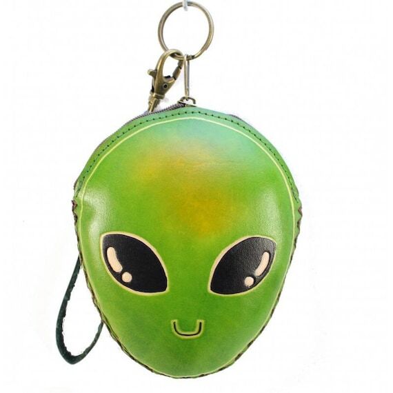 Genuine Handmade Leather Alien Wristlet / Coi...