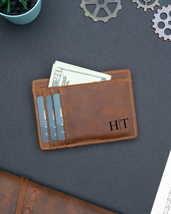 Personalized Slim Wallet, Fathers Day Gift, M...