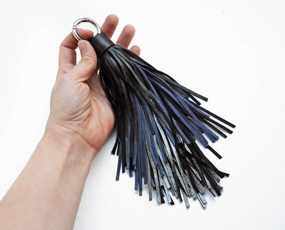Fringe bag charm, Leather Tassel Keychain, Na...