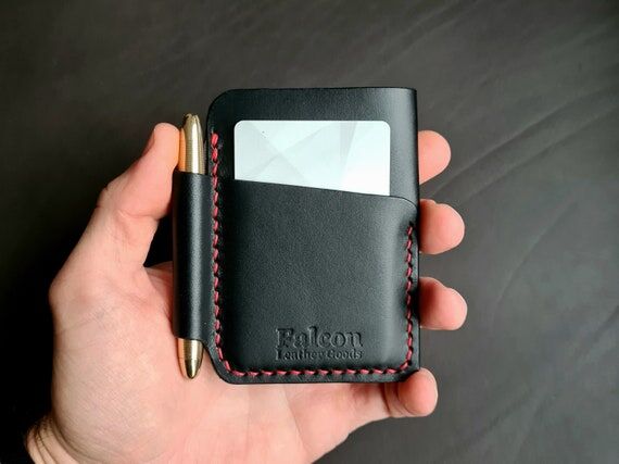 Handmade Leather EDC Wallet, Minimalist Front...