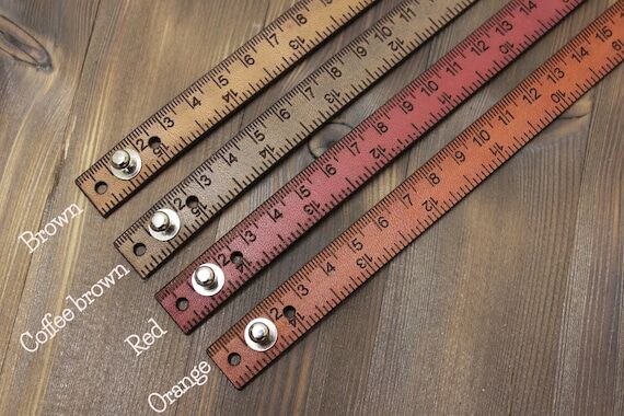Leather Ruler Bracelet, Engraved Double Wrap ...