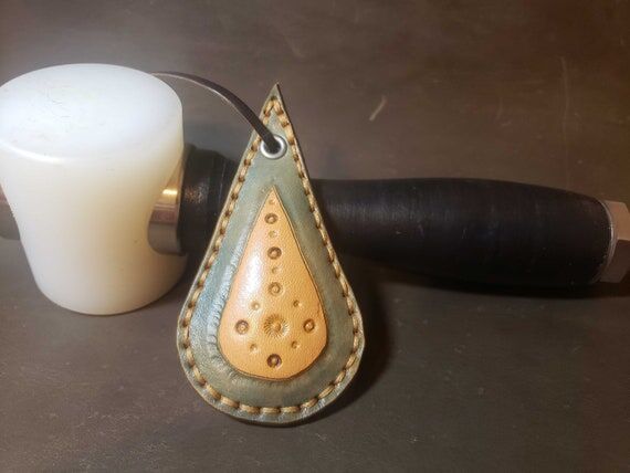 Raindrop - Leather Christmas Tree Ornament - ...