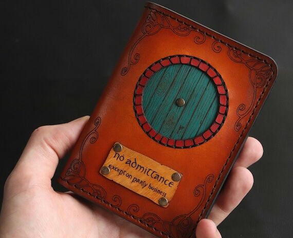 Handmade Leather Fantasy Wallet, Hand Dyed Le...