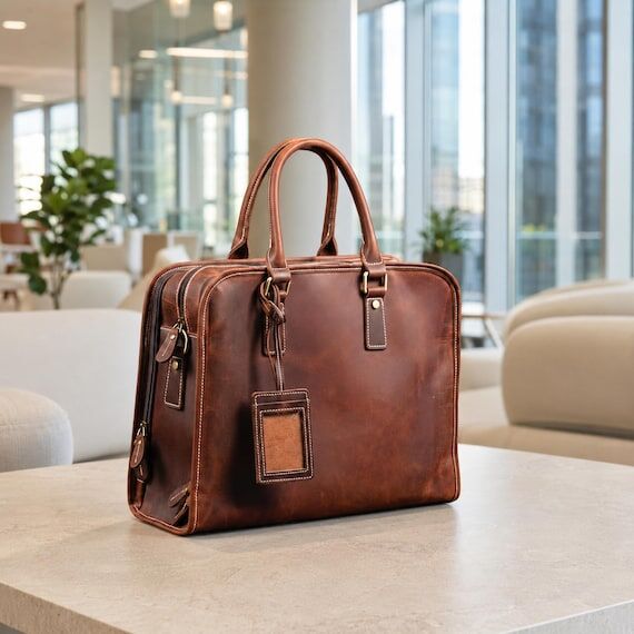 Custom Leather Briefcase for Men, Personalize...