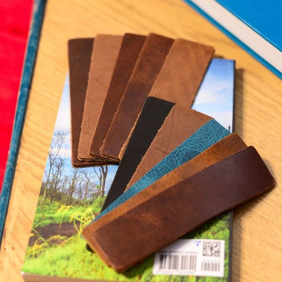 10 Scrap Leather Bookmarks | Great for Back t...
