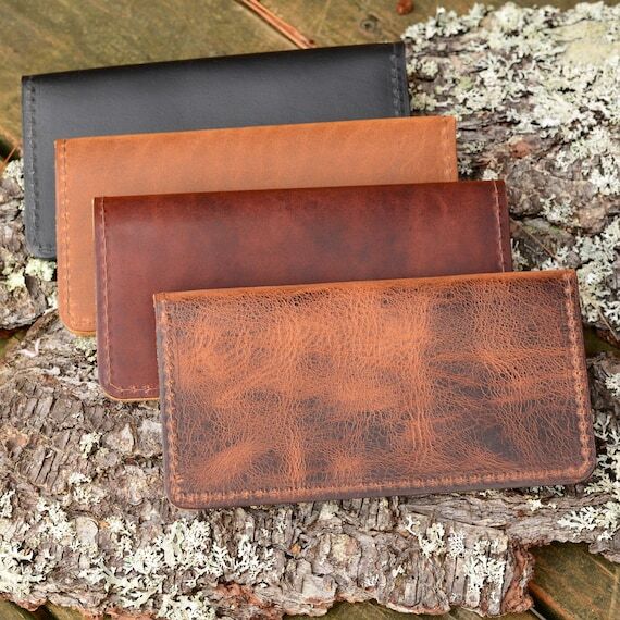 Real Leather Checkbook Cover with Optional 3 ...