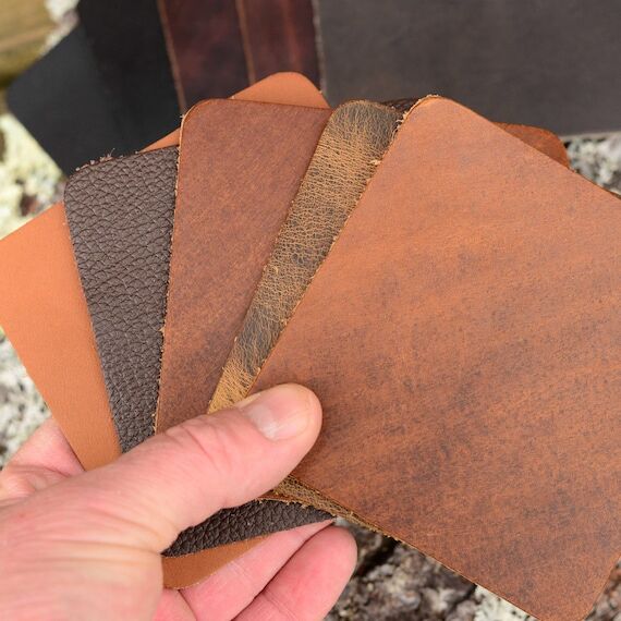 Scrap Leather Coasters Set of 10, 20 or 50–...