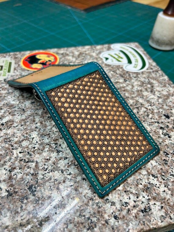 Hand Tooled Leather Bi Fold Wallet/Money Cip ...