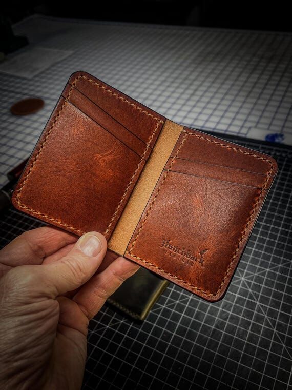 Handmade Full-Grain Leather Vertical 4 Pocket...