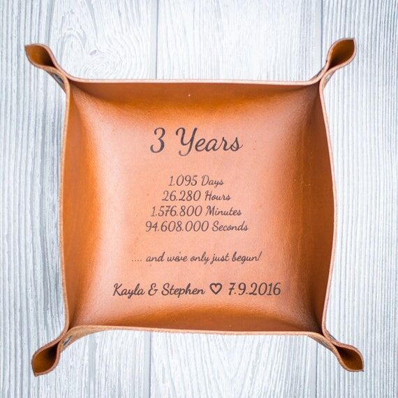 3 Year anniversary gift, Custom Leather valet...