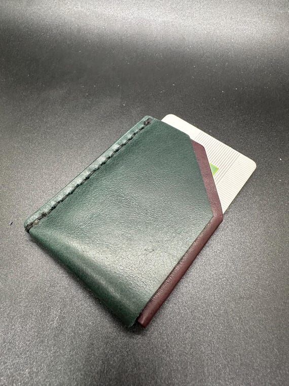 Three‑Pocket Slim Wallet – Dark Green & L...
