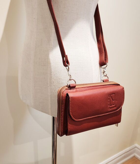 Leather Crossbody Wallet Purse, Phone Shoulde...