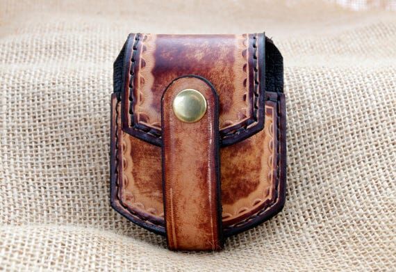 Handmade Brown Leather Pocket Fob Watch Pouch...