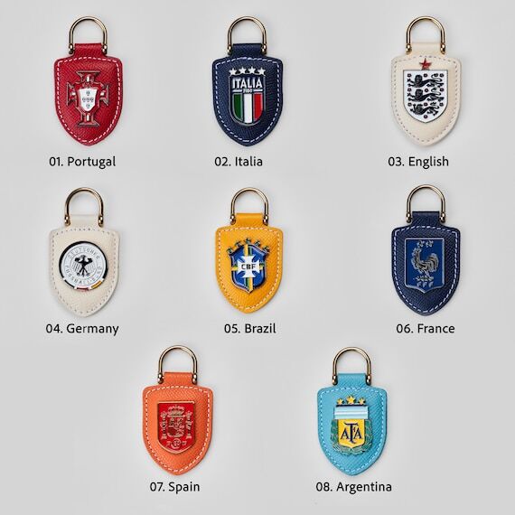 Football Team Leather Keychain, Argentina Bra...