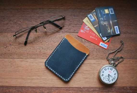 Handmade Leather Card Holder Wallet: Minimali...