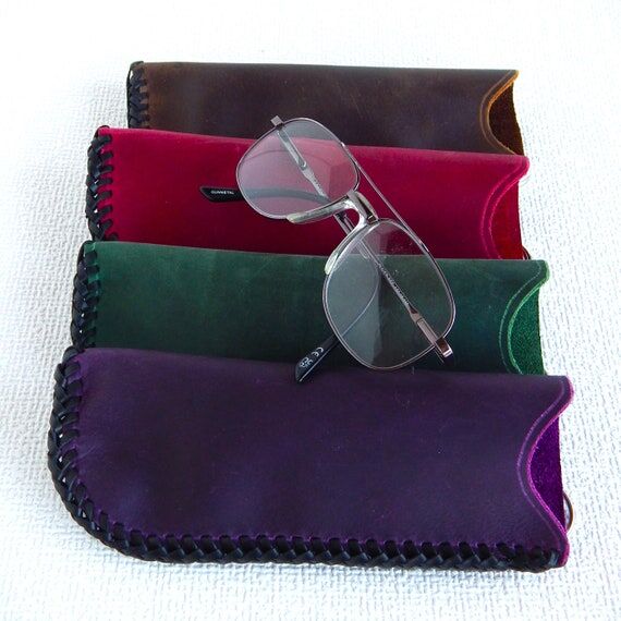 Handmade Leather Glasses Case: Pocket Size Re...