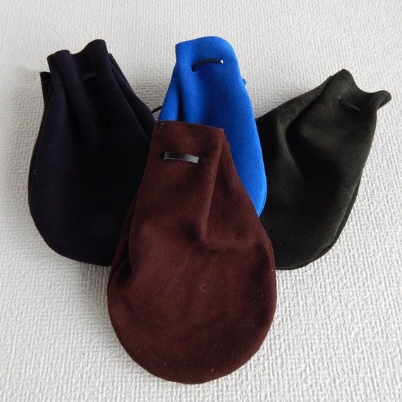 Leather Drawstring Pouch: Medals, Dice, Cryst...