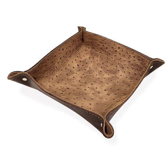 Leather Valet with Ostrich Embossed Leather L...