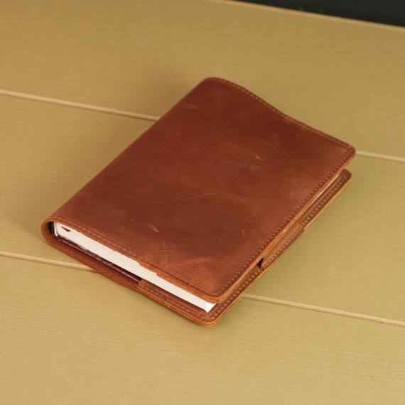 Leather Notebook Cover, Refillable A5 Planner...