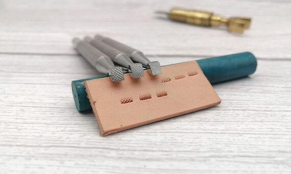 Checkered Leather Stamp Beveler: Stainless St...