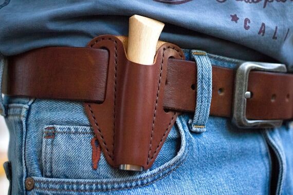 Personalized Leather Sheath for Opinel 8 Knif...