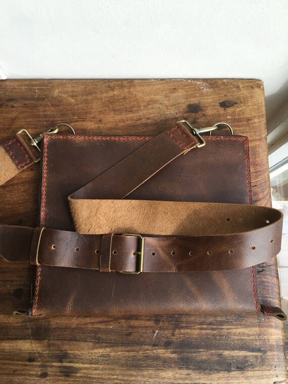 Zipper Portfolio Leather / Handmade Leather P...