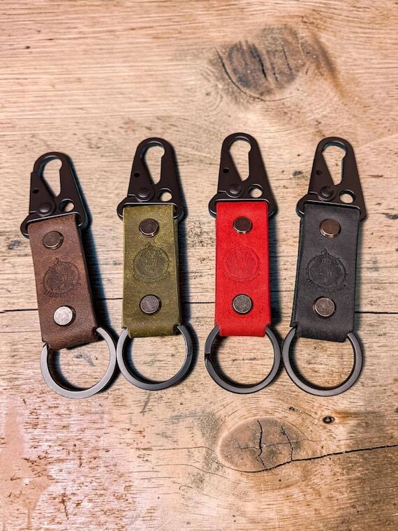 Custom Tactical Leather Keychain - Personalis...