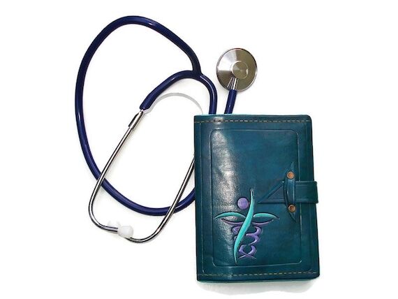 Leather Rx Cover; Prescription Pad Holder for...