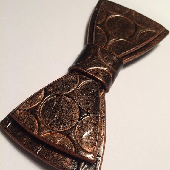 Handcrafted Leather Bowtie: Kentucky Derby We...