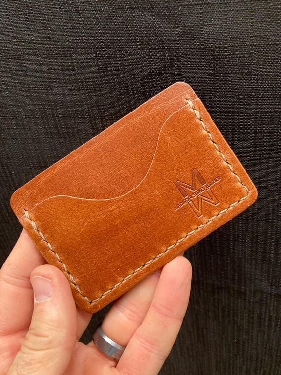 Hand Stitched Leather Card Wallet: Minimalist...